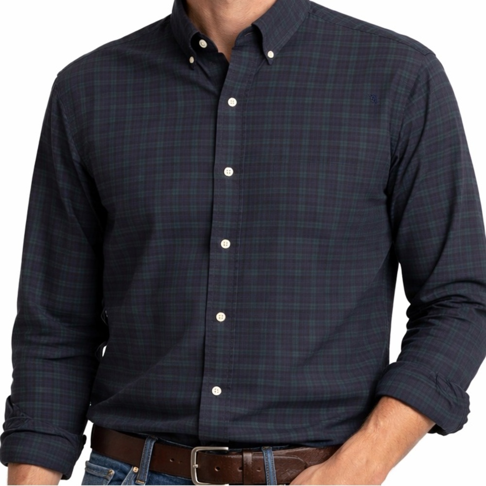 Polo Ralph Lauren Navy & Green Plaid Flannel Shirt – Men’s Large